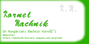 kornel machnik business card